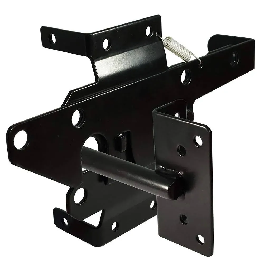 Self-Locking Gate Latch Heavy Duty Post Mount Automatic Gravity Lever Wood/PVC