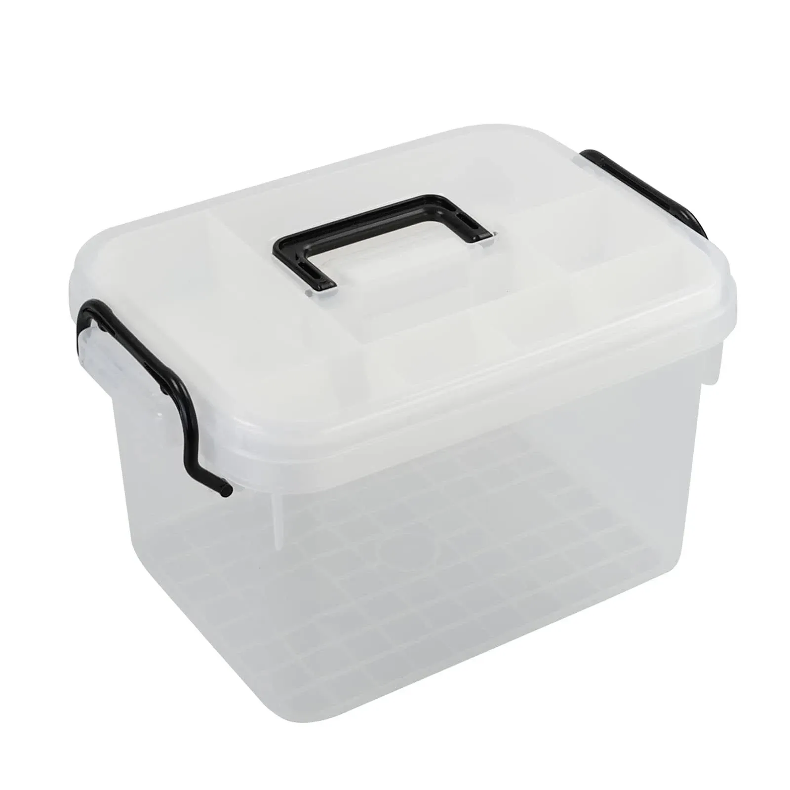 1-Pack Clear First Aid Kit Container, Travel Medicine Storage Box with Tray