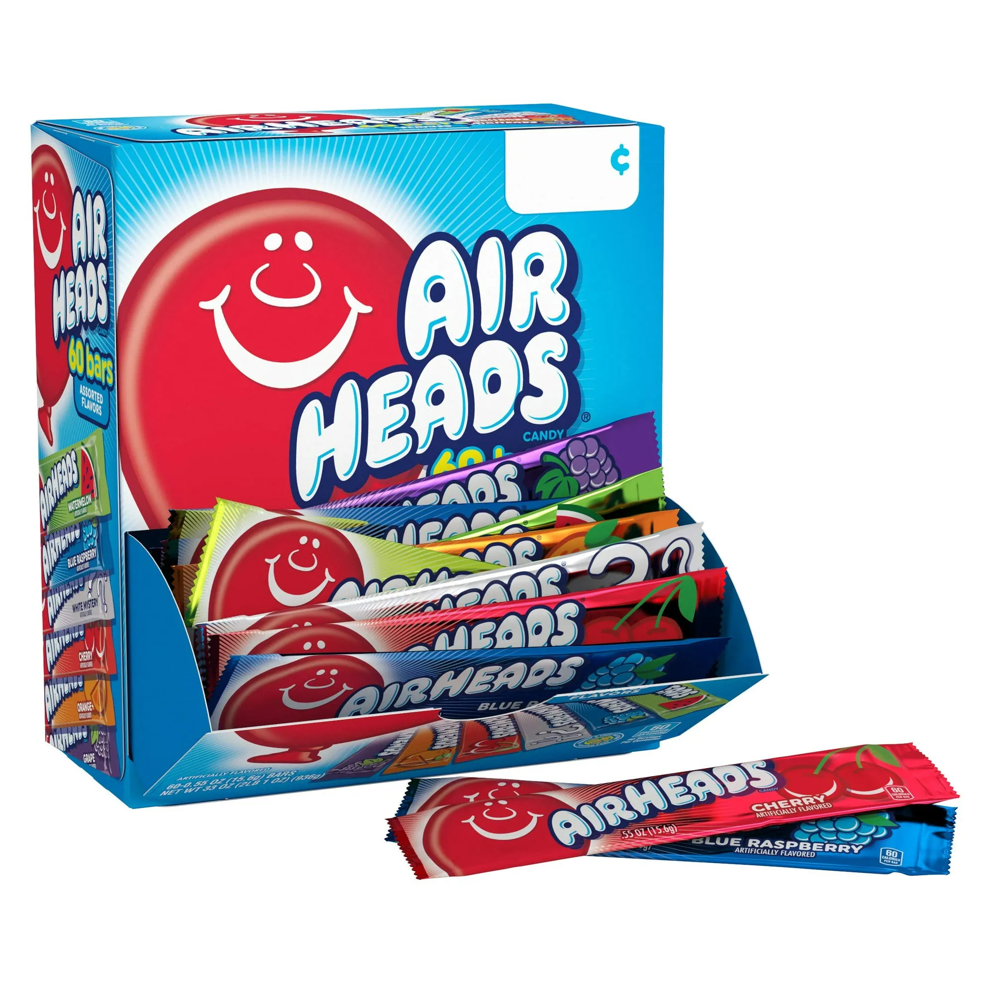 Airheads Candy, Mini Bars, Assorted Flavors, Individually Wrapped, Bulk Box, Non Melting, Party, 25 Pounds