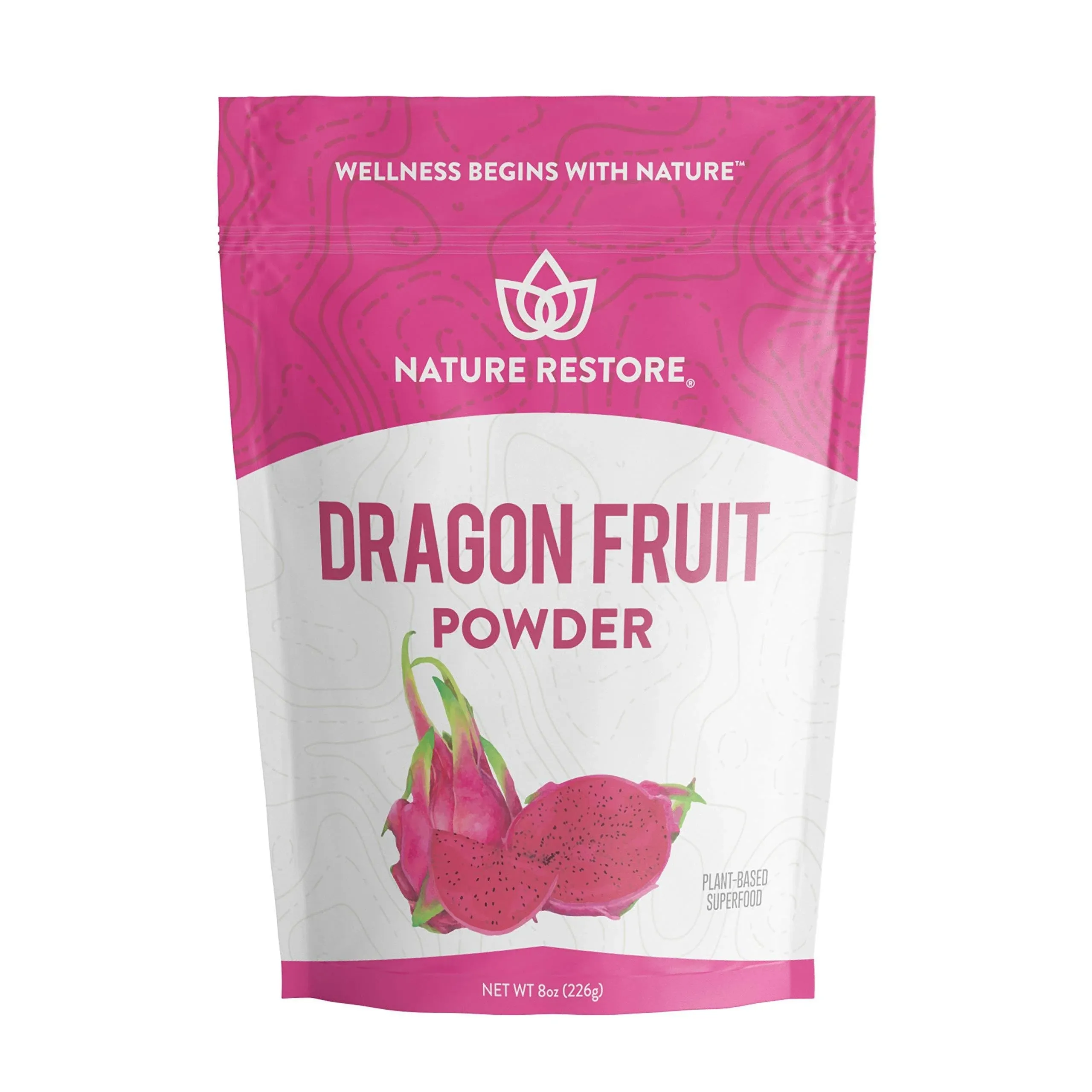 Nature Restore Pink Pitaya Powder, 8 Ounces, Non GMO, Gluten Free, Vegan, Packaged Locally in California