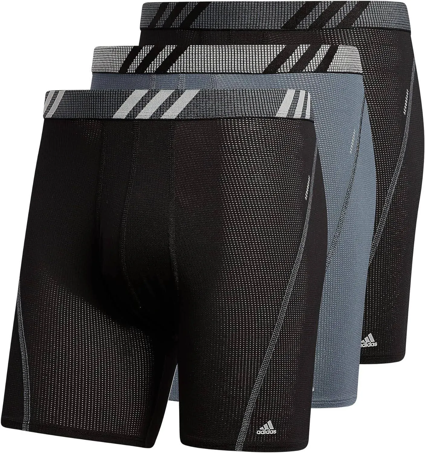 Adidas Men's Sport Performance Mesh Boxer Briefs, 3 Pack - Black