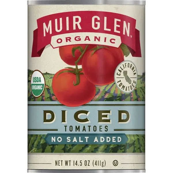 Muir Glen Diced Tomatoes, Organic, No Salt Added - 14.5 oz