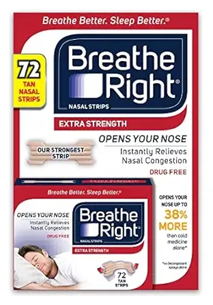 Breathe Right Nasal Strips, Extra Strength Tan, Help Stop Snoring, For Sensitive Skin (72 ct.)