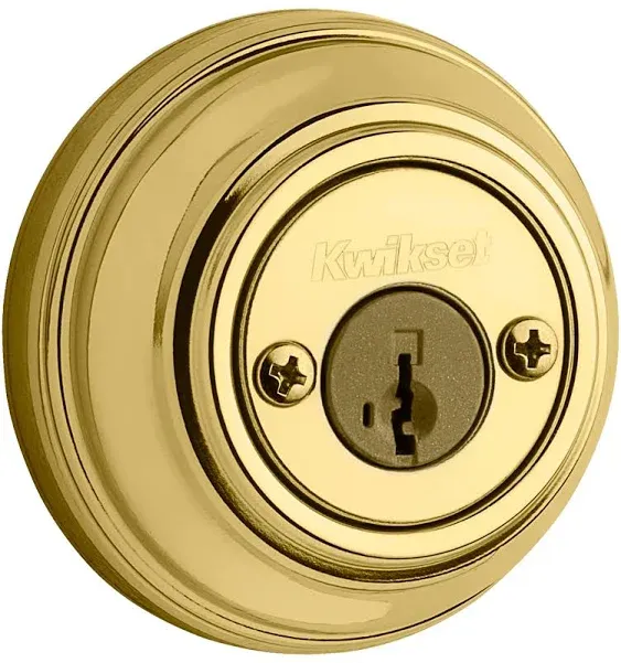 Kwikset Signature Series Polished Brass Double Cylinder Deadbolt with SmartKey