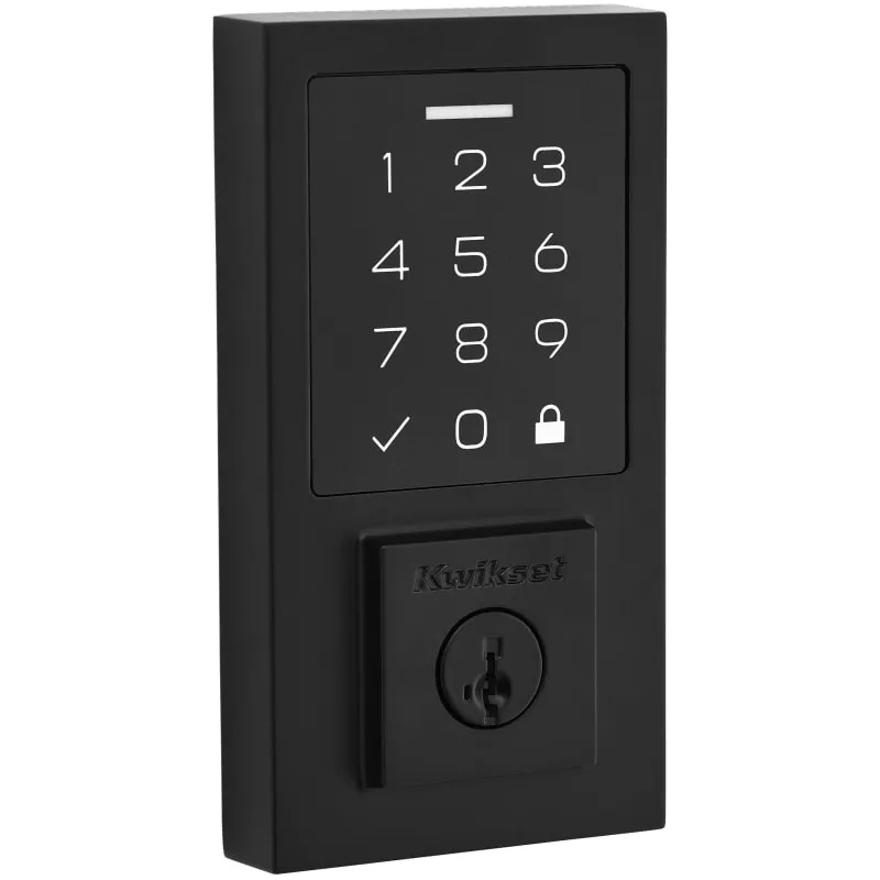 Kwikset Signature Series 270 SmartCode Matte Black Single Cylinder Smartkey Electronic Deadbolt Lighted Keypad