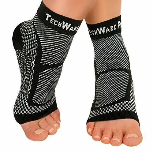 Techware Pro Ankle Brace Compression Sleeve - Relieves Achilles Tendonitis, Join