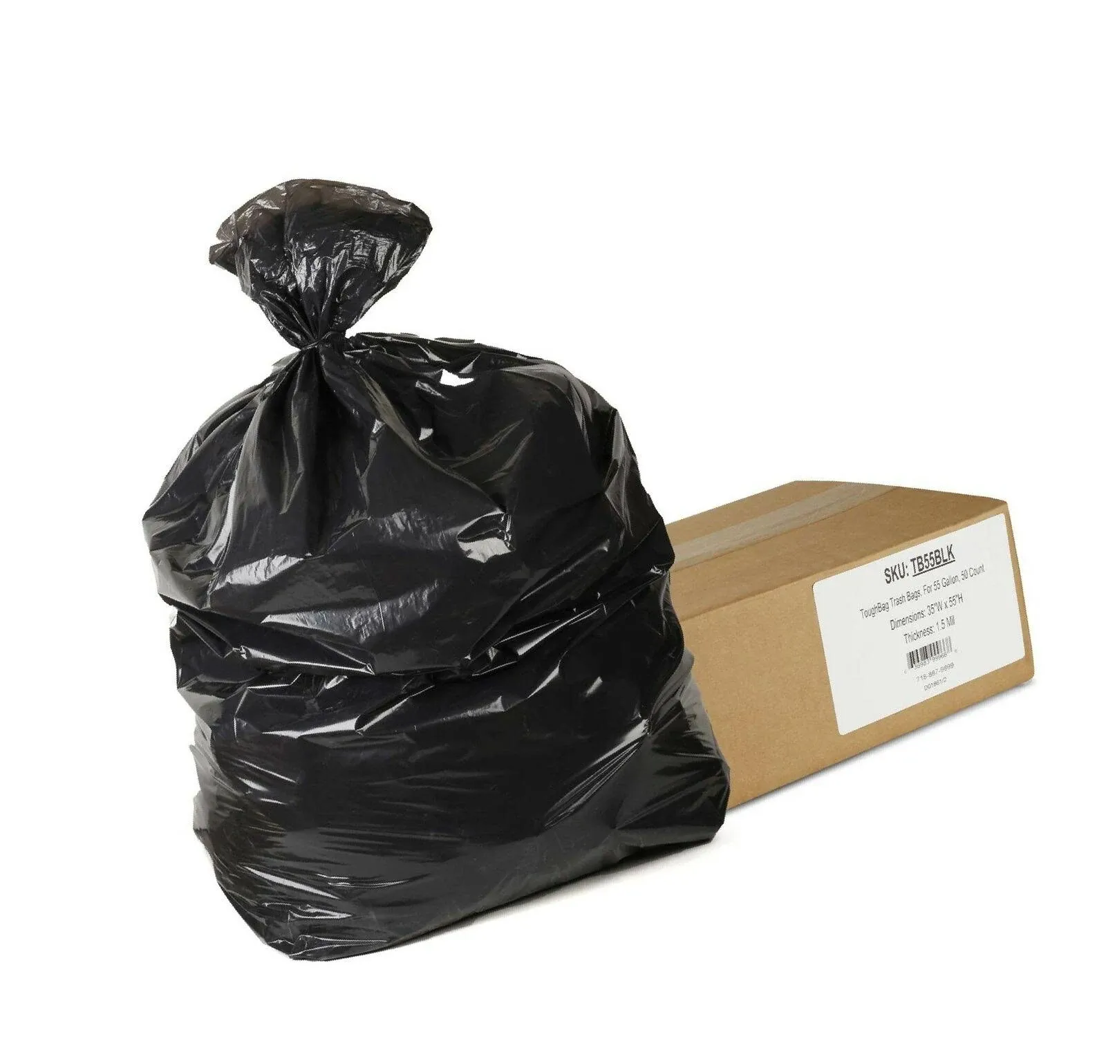 Reli. 55-60 Gallon Trash Bags Heavy Duty | 50 Bags | 50-60 Gallon | Large Bla...