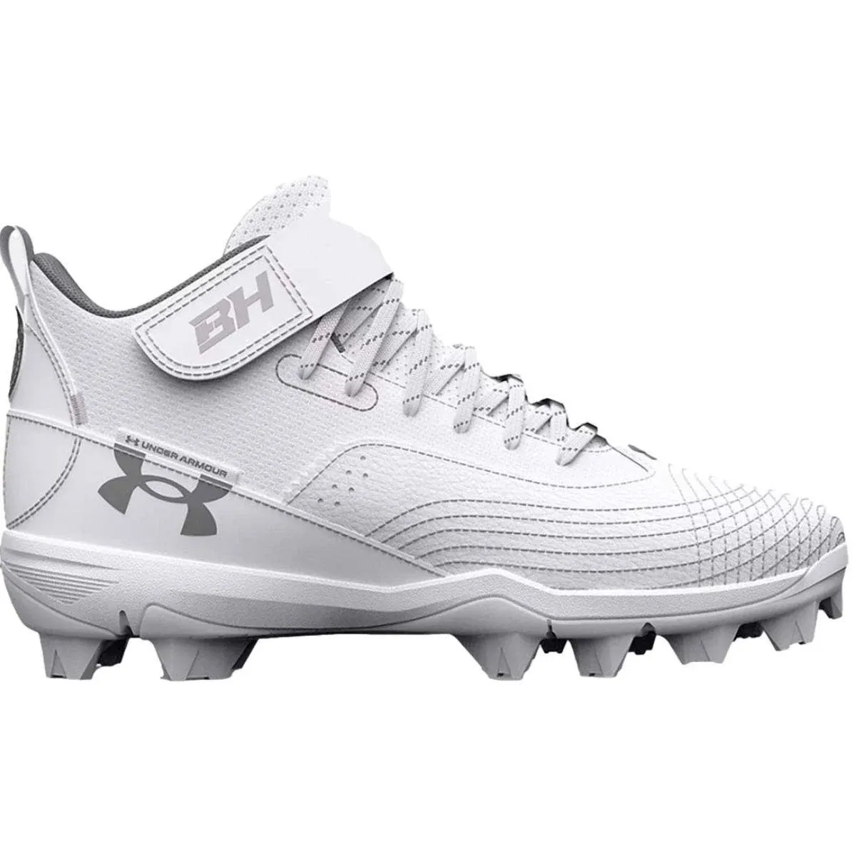 Under Armour Boys' Harper 7 Mid RM Jr. Baseball Cleats - White, 1