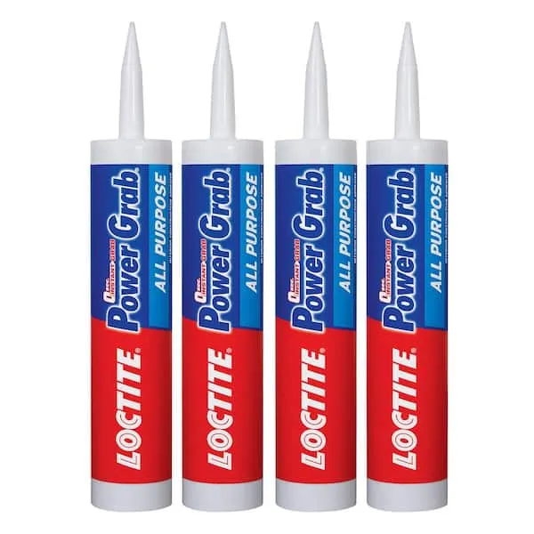 Loctite Power Grab Express All Purpose Construction Adhesive, Versatile Construction Glue for Cement, Tile, Wall & More - 9 fl oz Cartridge, Pack of 12