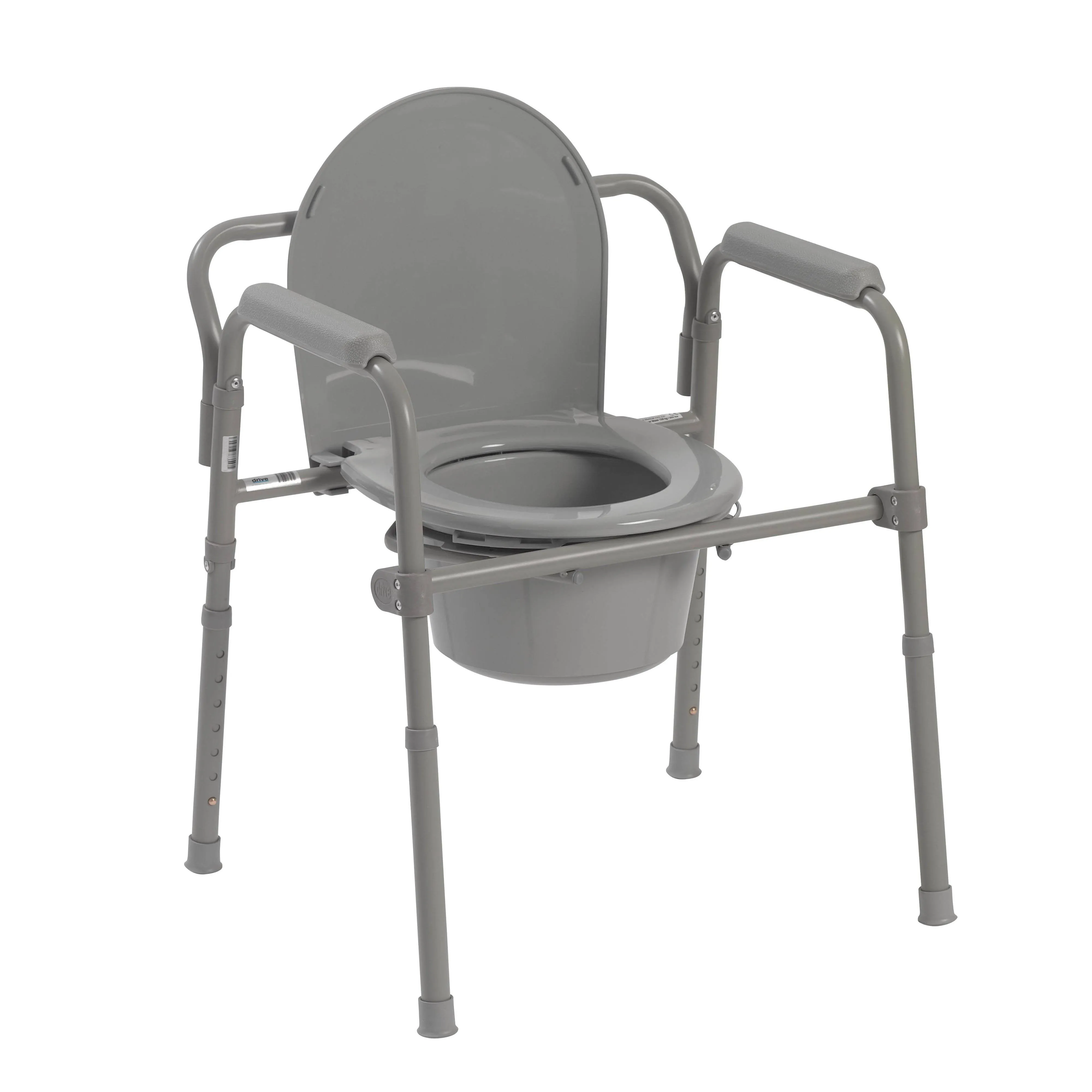 Drive Medical Steel Folding Deep Seat Bedside Commode