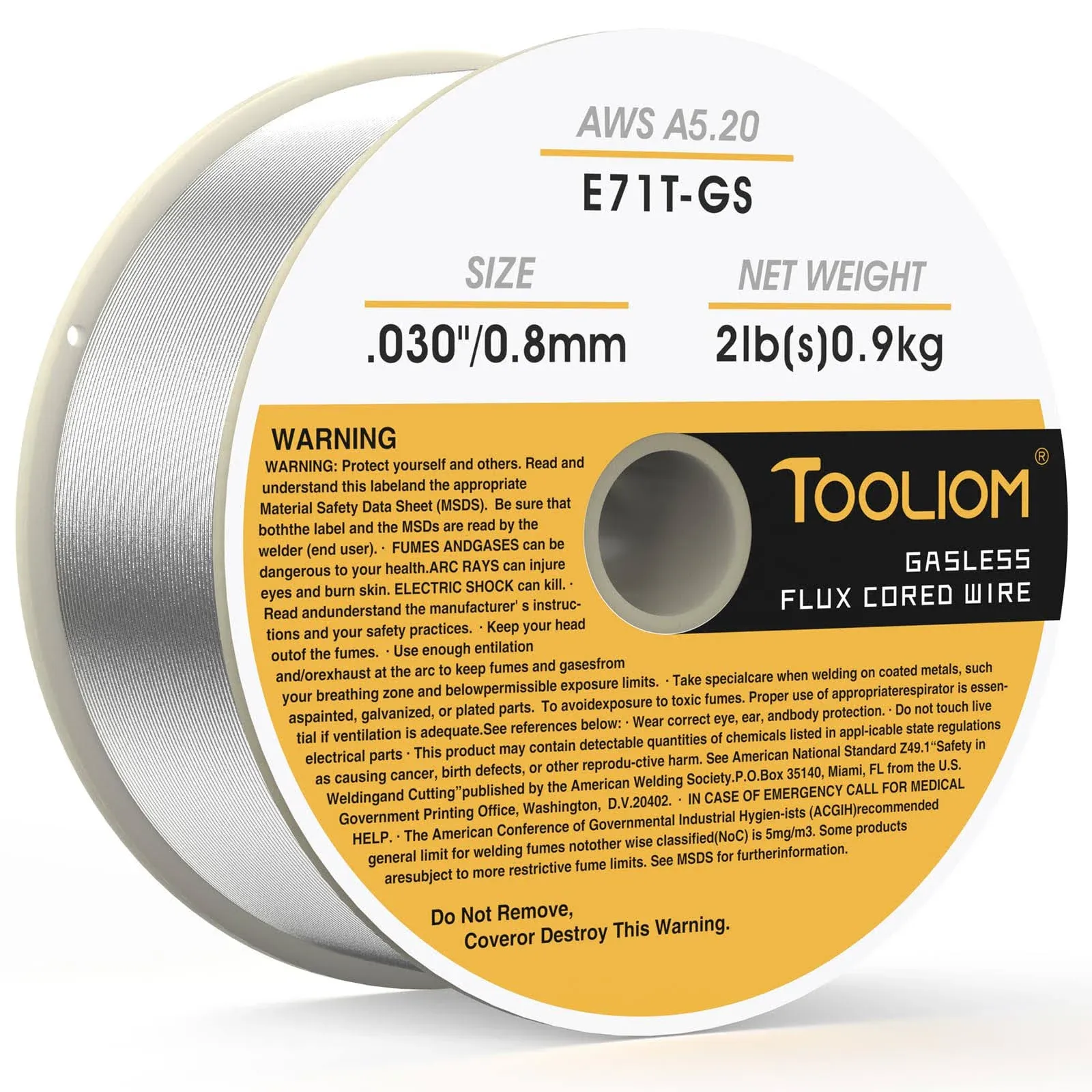 TOOLIOM E71T-GS .030" Diameter 2-Pound Spool Flux Core Self-Shielded Carbon Steel ...