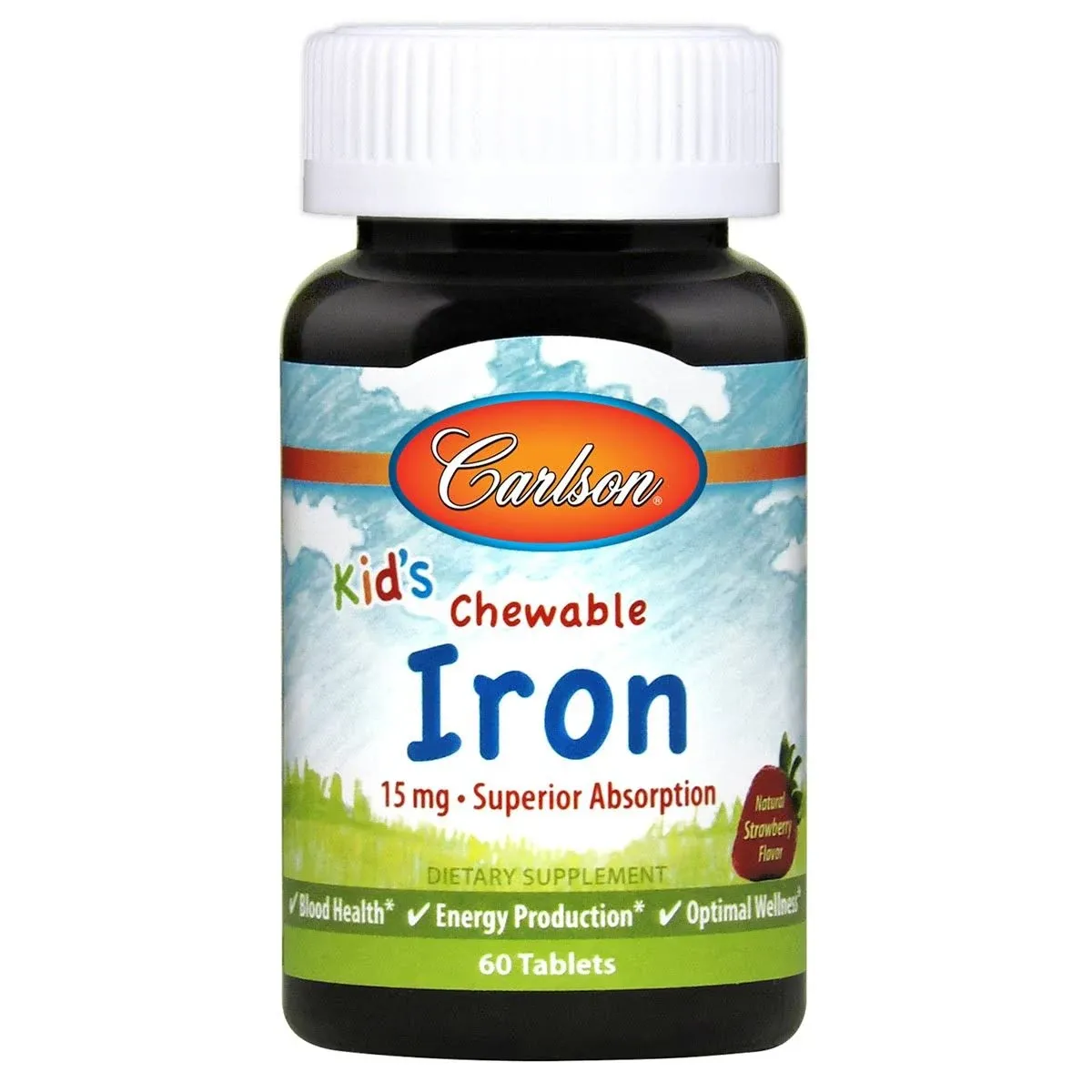 Carlson Kid's Chewable Iron Natural Strawberry 15 mg - 60 Tablets