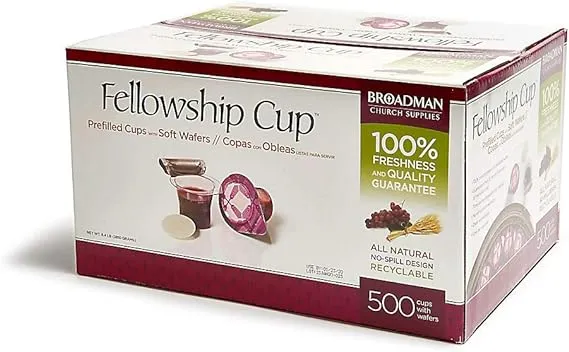 BROADMAN CHURCH SUPPLIES Pre-filled Communion Fellowship Cup, Juice and Wafer Set, 500 CountBROADMAN CHURCH SUPPLIES Pre-filled Commu…