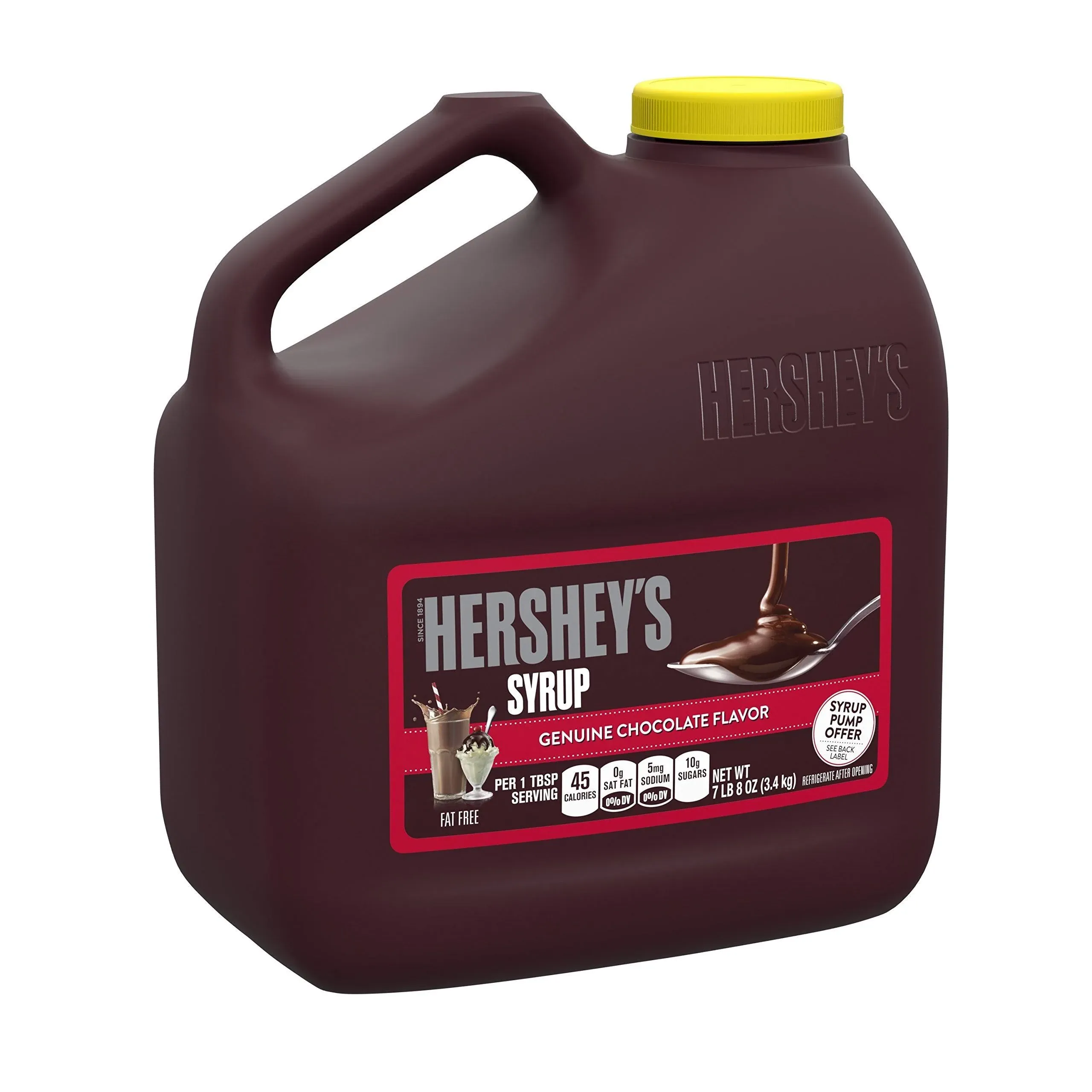 Hershey&#039;s Chocolate Syrup, Bulk Jug 7 lb 8 oz FRESH Free Shipping