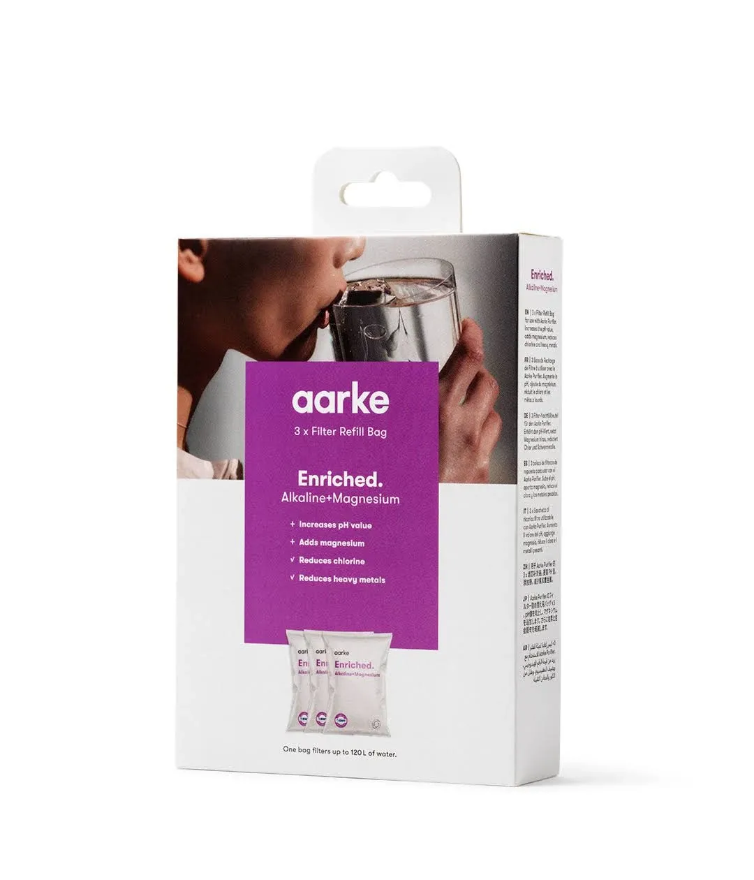 Aarke 3 Pack Enriched Filter Refill Bags Increases The Ph Value