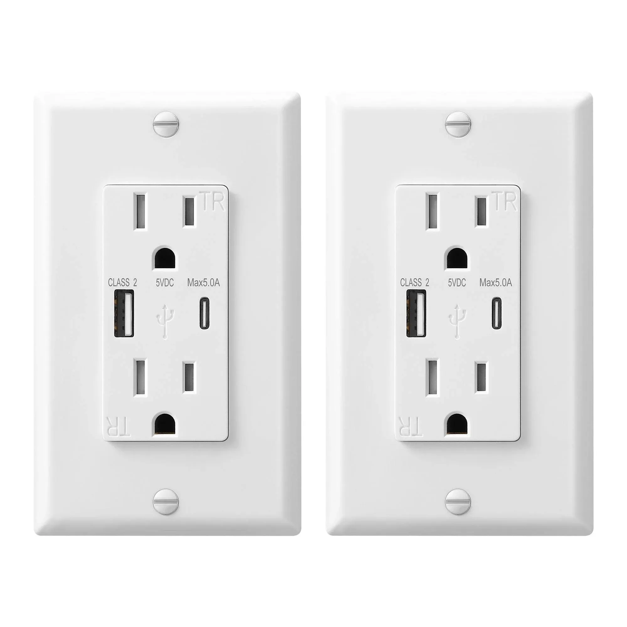 DEWENWILS 5.0A USB Wall Outlet, Outlet with Type C &amp; A Ports,... 