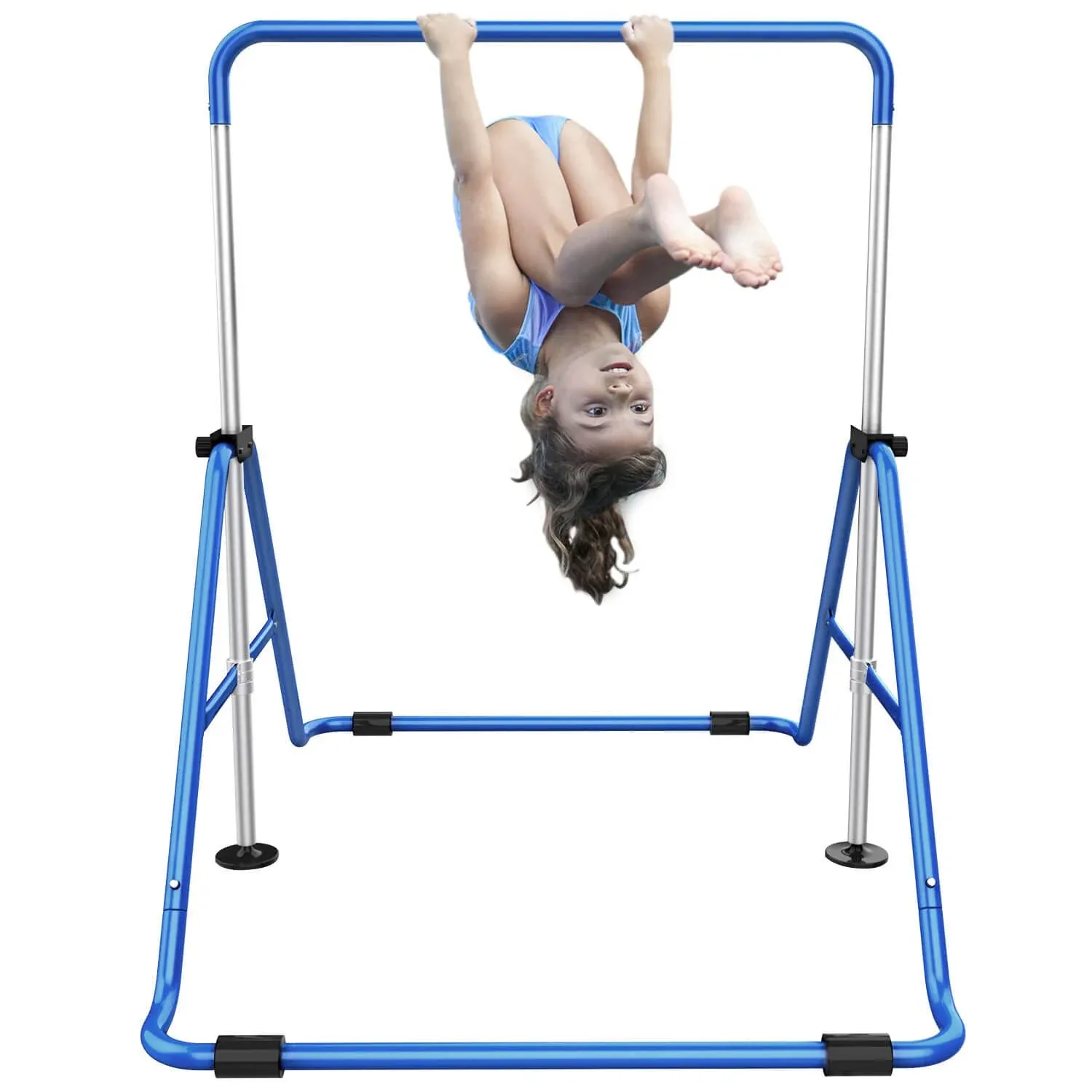 Tepemccu Expandable Gymnastics Bars,Adjustable Height Gymnastic Horizontal Bars,Junior Training Bar Children Folding Training Monkey Bars for Kids