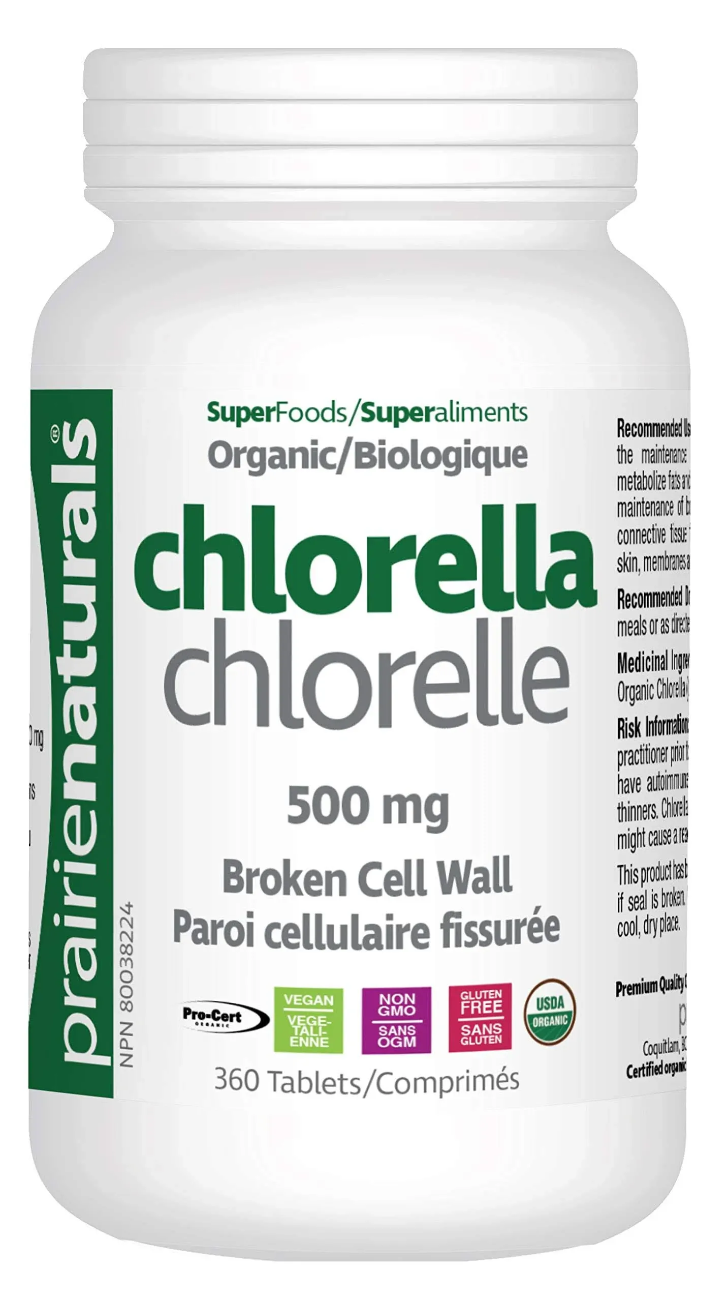 Prairie Naturals Organic Chlorella 360 Tablets