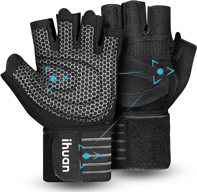 ihuan Ventilated Weight Lifting Gym Workout Gloves