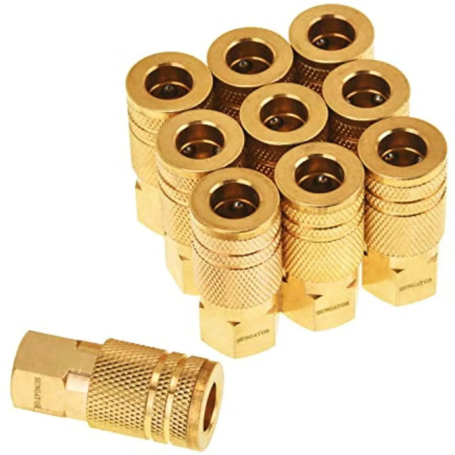 1/4 Inch Brass Female Industrial Coupler, 1/4&#039;&#039; NPT Air Hose Fittings, Quick ...