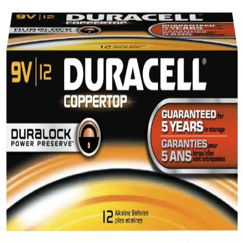 Duracell Coppertop Alkaline 9V Batteries