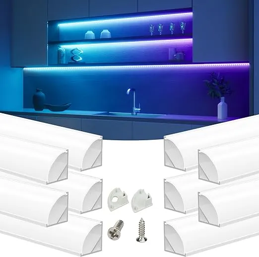 Muzata 10Pack 4FT/1.2M V-Shape LED Channel System with Milky White Cover Lens, Silver Aluminum Extrusion Profile Housing Track for 3528,5050,5630 Strip Tape Lights V1SW 1.2M WW,LV1 LW1Muzata 10Pack 4FT/1.2M V-Shape LED Channel System with Milky White Cov