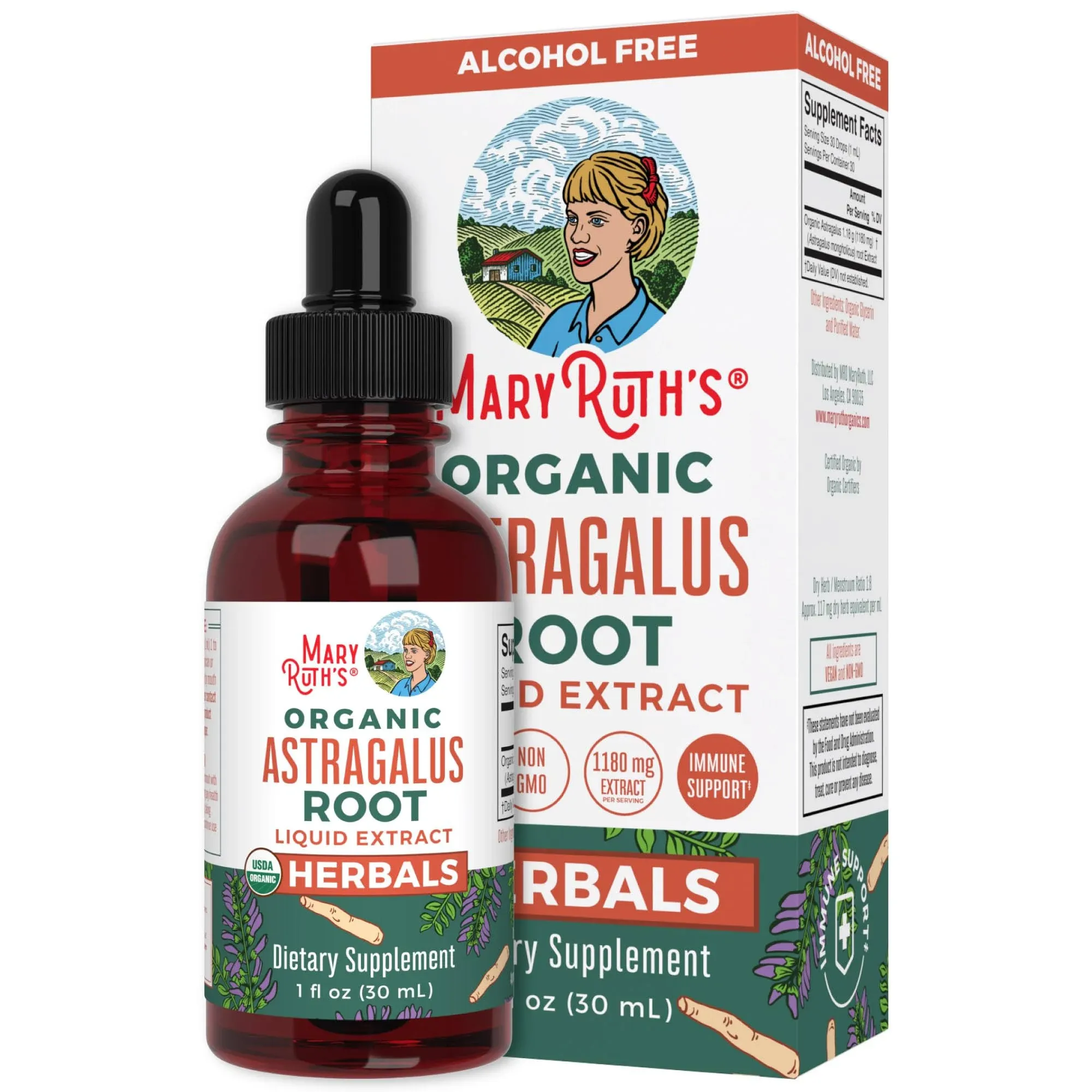 Astragalus Root | Sugar Free | USDA Organic | Astragalus Extract for Immune Support, Focus, and Cardiovascular Support | Astragalus Root Organic Liquid Drops | Non-GMO | Vegan | 1 Fl Oz