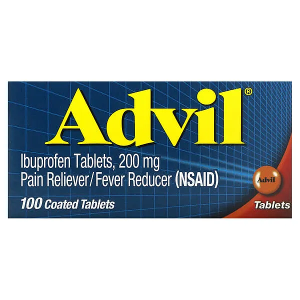 Advil Pain Reliever/Fever Reducer Ibuprofen Coated Tablets, 200 mg - 100 count