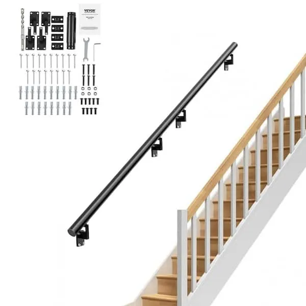 VEVOR 7 ft Wall-Mount Handrail Stair Railing Aluminum Alloy w/ Installation Kit