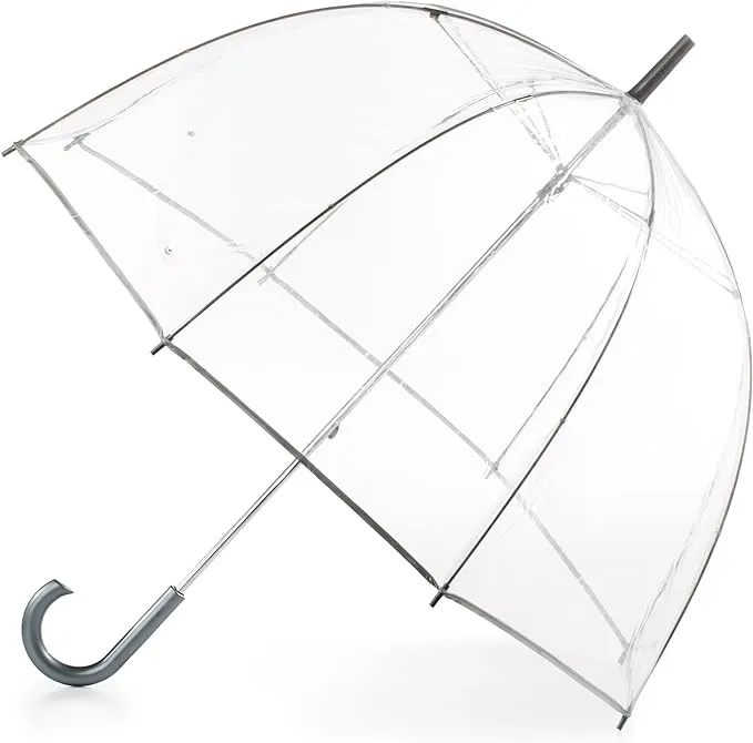 totes Women's Clear Bubble Umbrella – Transparent Dome Coverage – Large Windproof and Rainproof Canopy – Ideal for Weddings, Proms or Everyday Protection, Clear