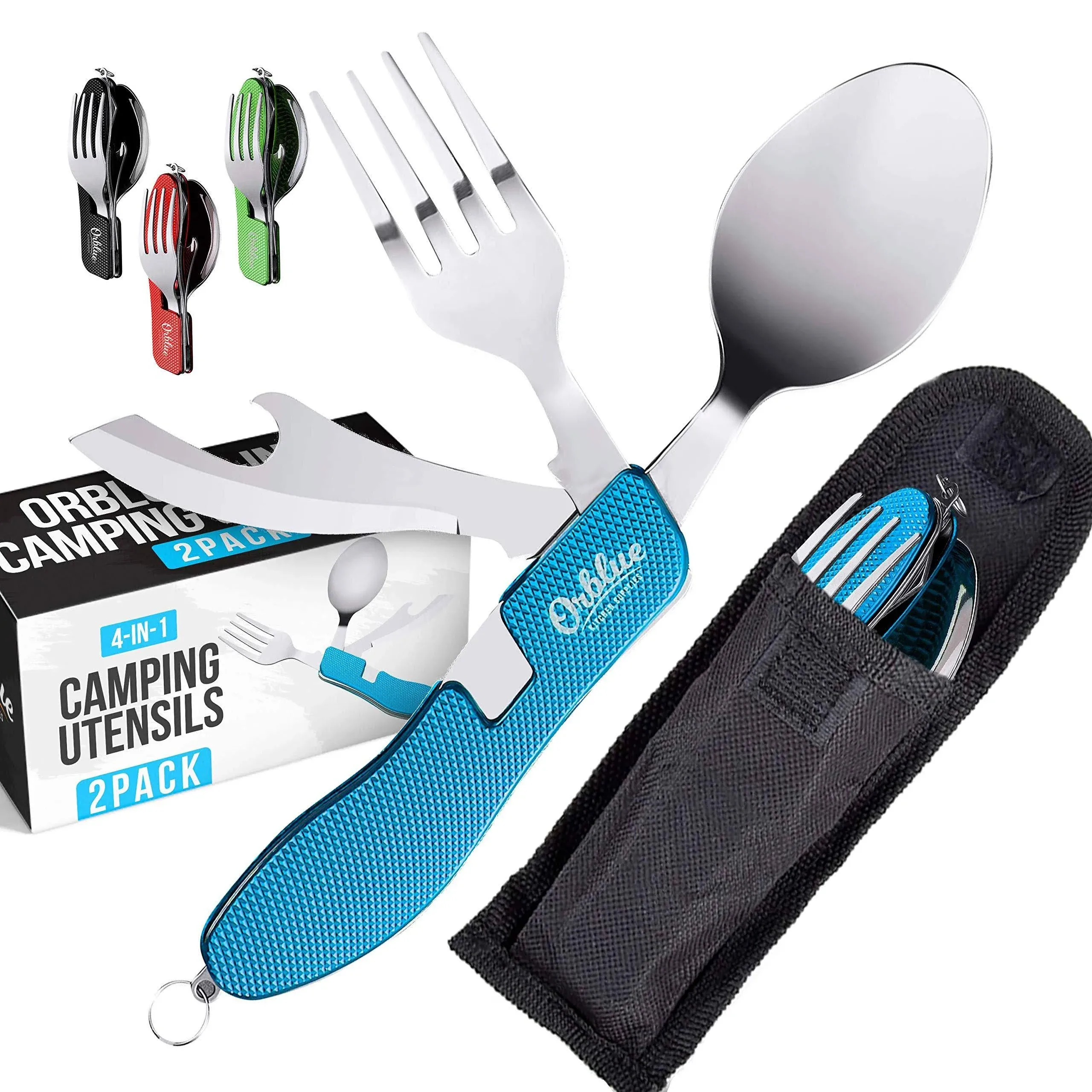 Orblue 4-in-1 Camping Utensils 2-Pack