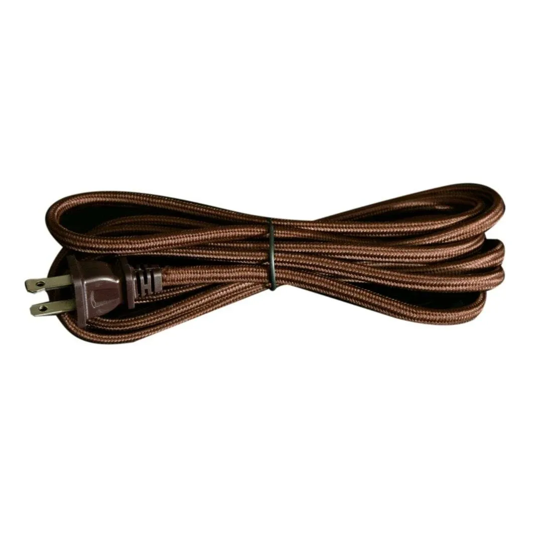 Royal Designs Brown 8 Foot Replacement Rayon Lamp Cord with Molded Plug - SPT-1