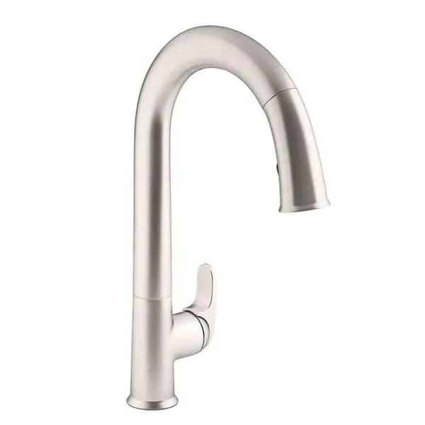 Sensate Single-Handle Touchless Pull Down Sprayer Kitchen Faucet in Vibrant Stainless with DockNetik and Sweep Spray