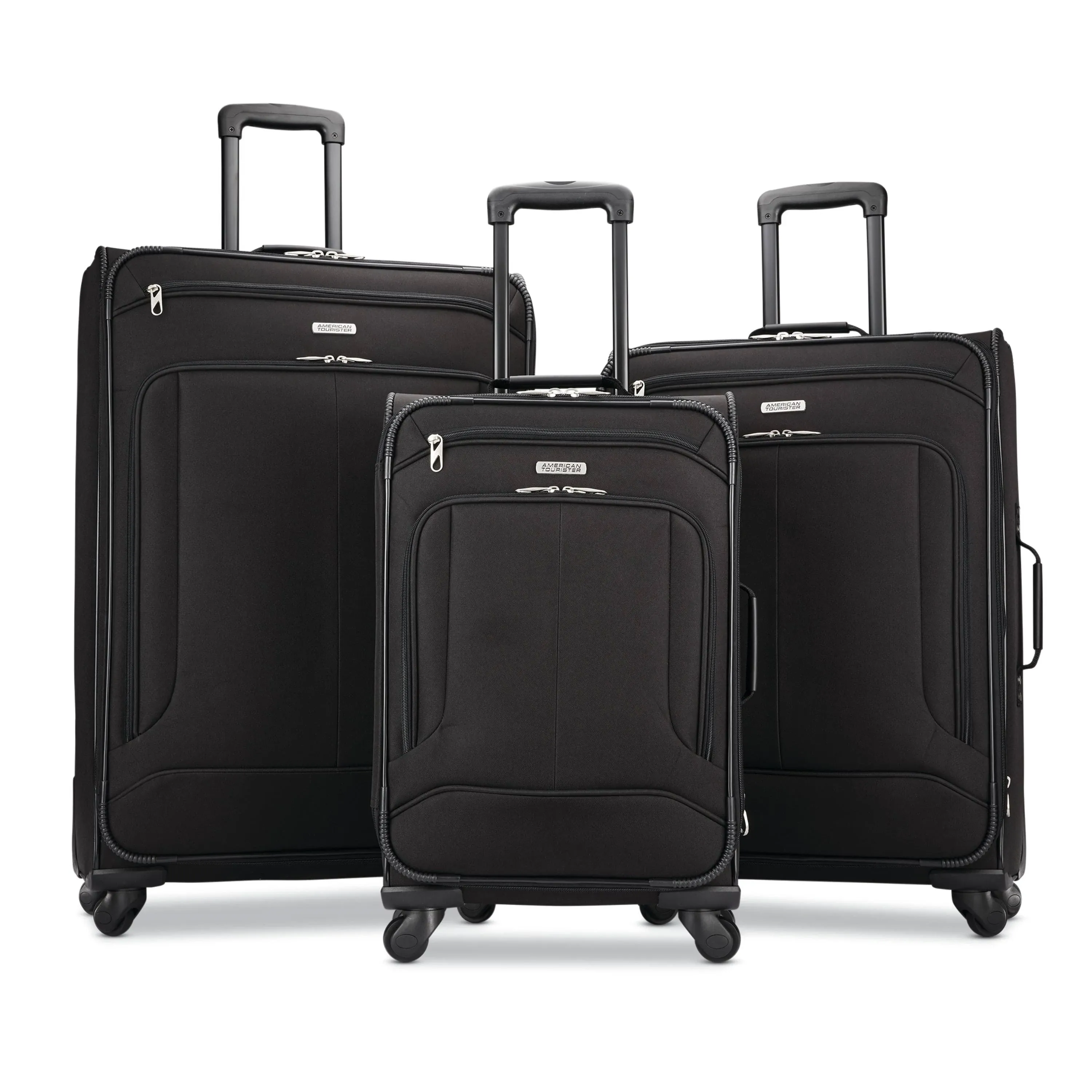 American Tourister Pop Max 3 Piece Spinner Luggage Set Black