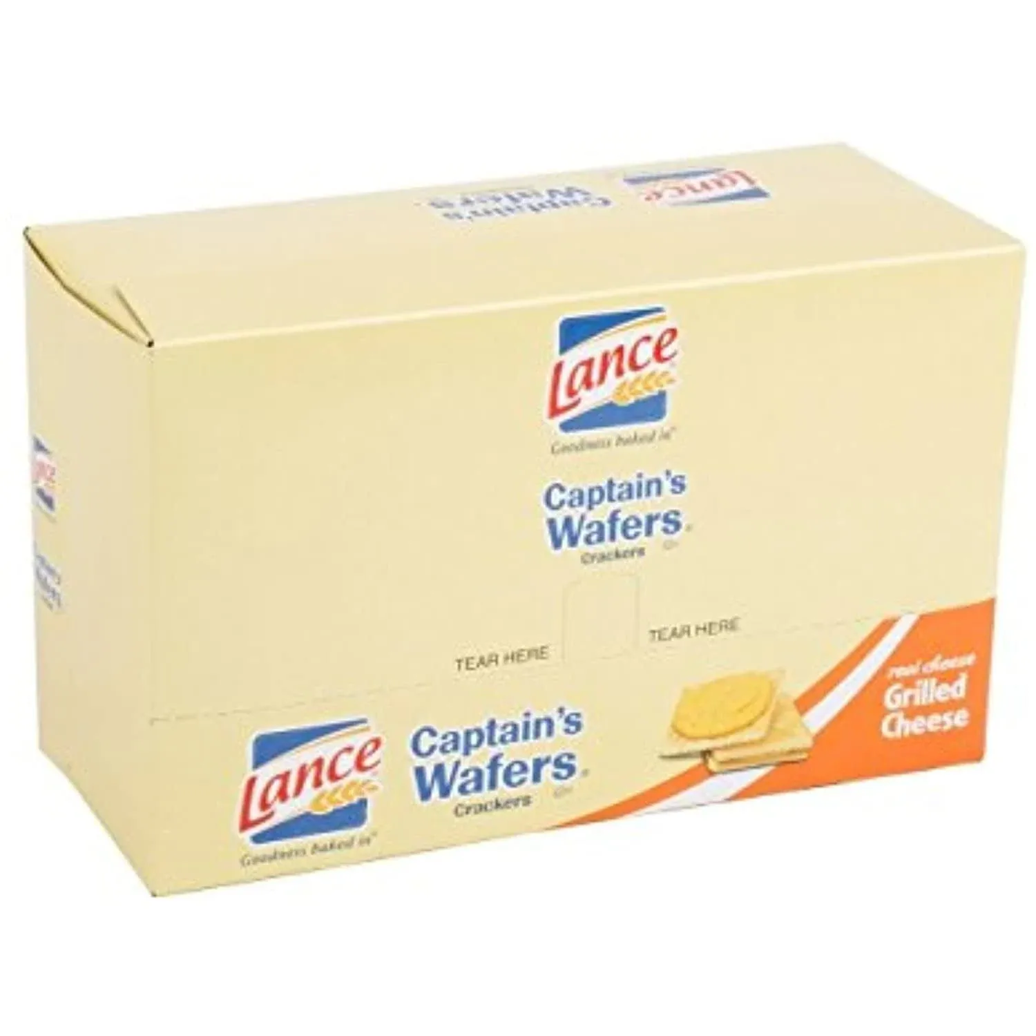 Lance Captain's Wafers Grilled Cheese Sandwich Crackers 20 Count Box - 6/Case