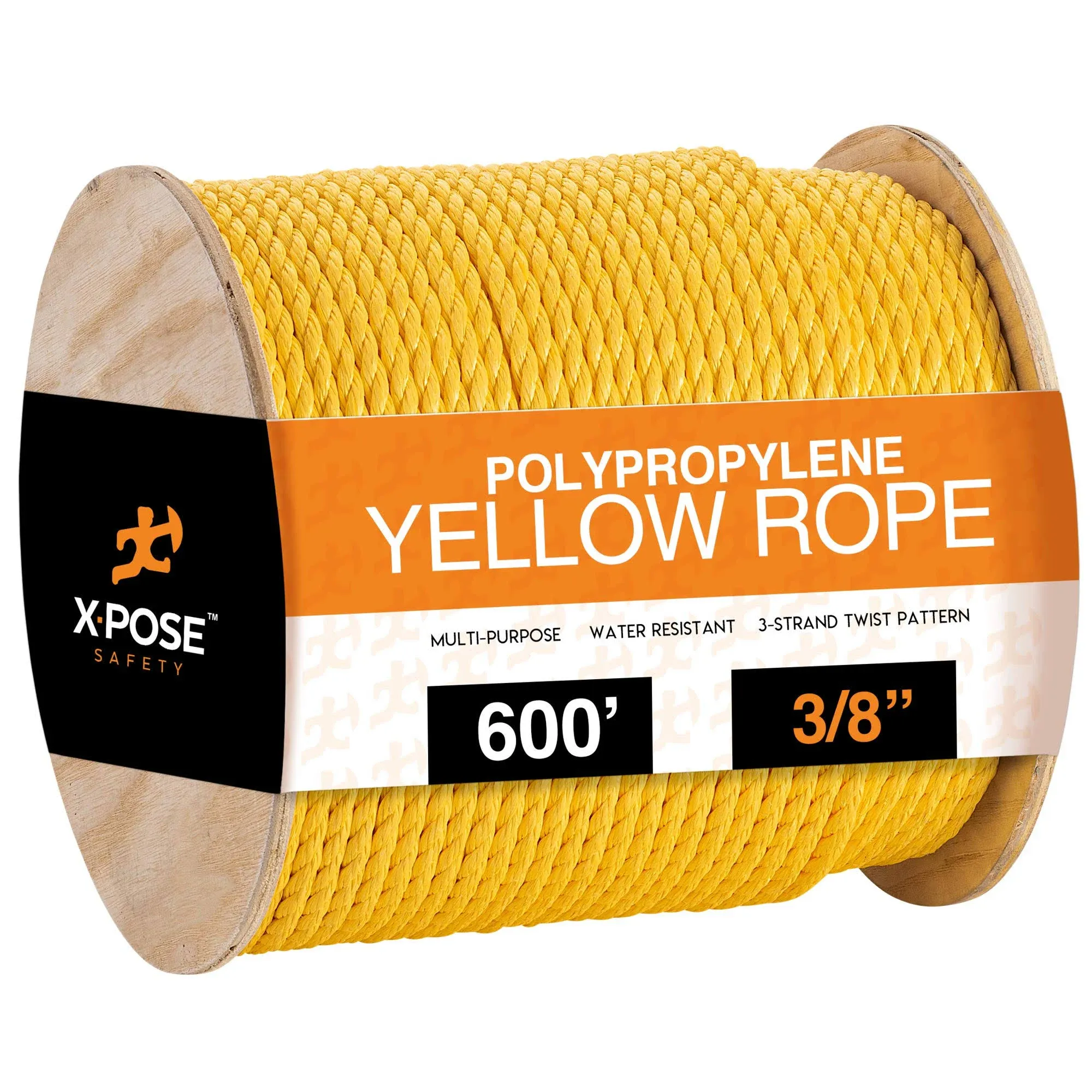 3/8 in. x 600 ft. Yellow Twisted Poly Rope