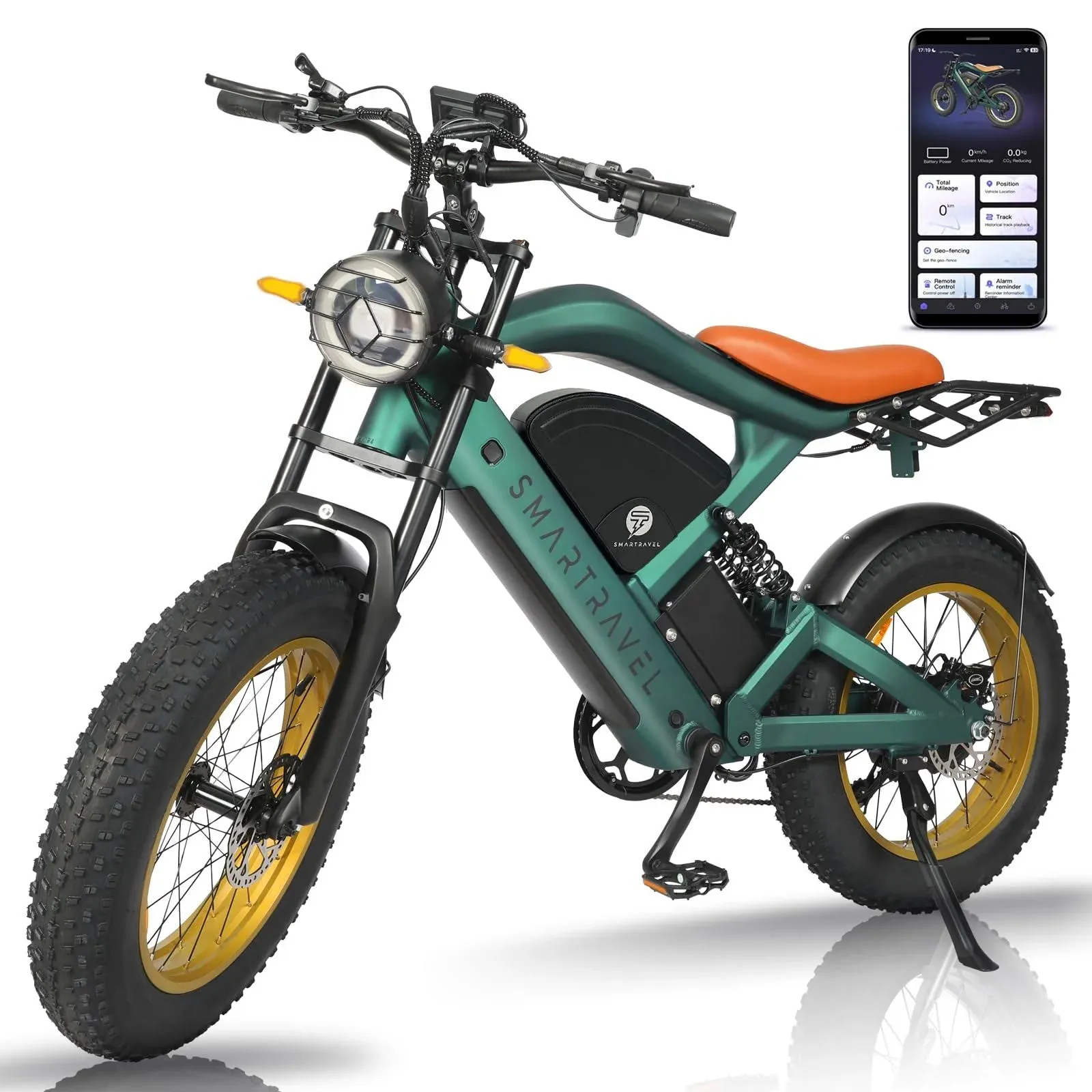 SMARTRAVEL Electric Bike, 1200W Brushless Motor Ebike, 48V/20Ah Removable Battery ...