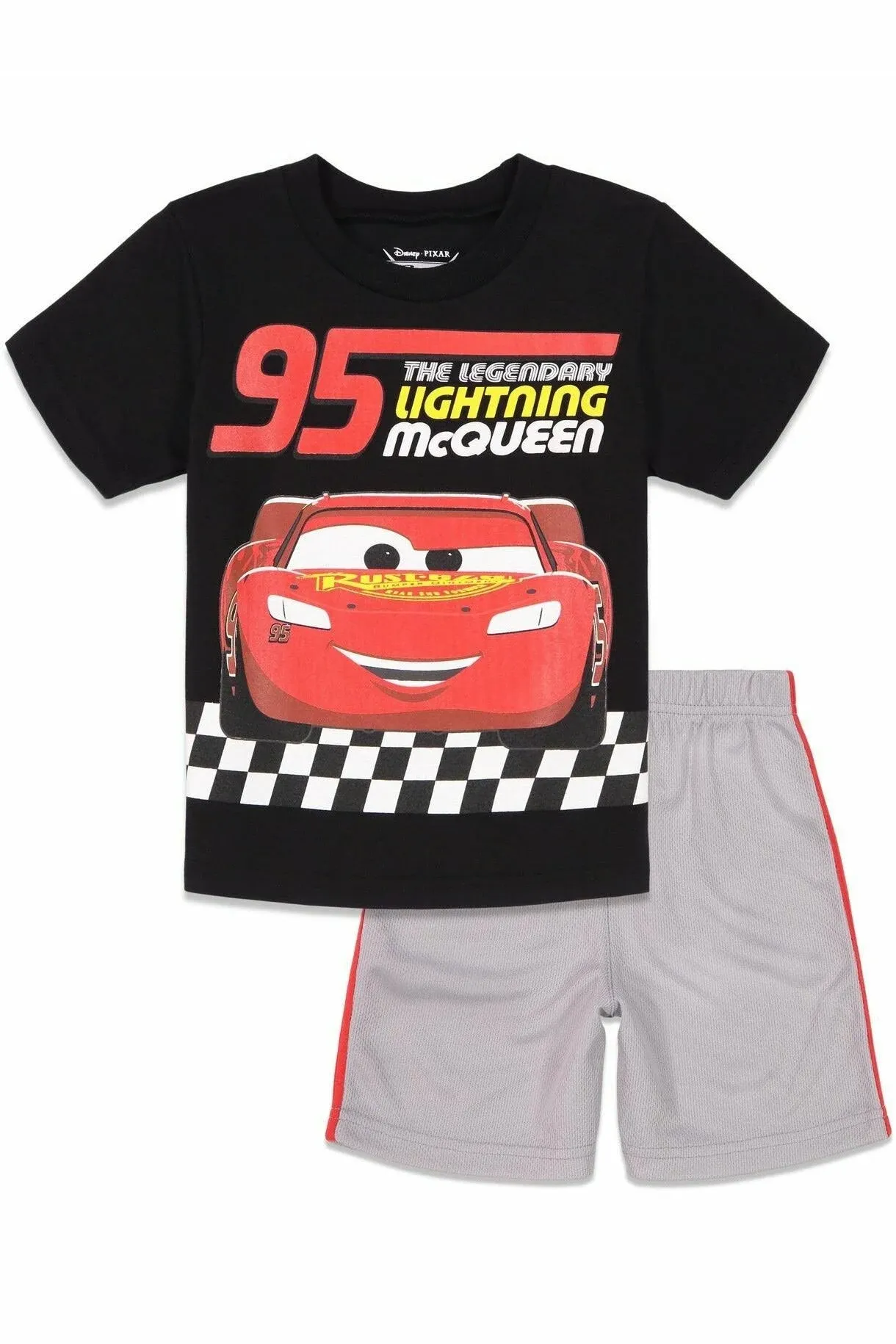 Disney Cars Lightning McQueen Toddler Boys Mesh Athletic T-Shirt Shorts Set 3T ...