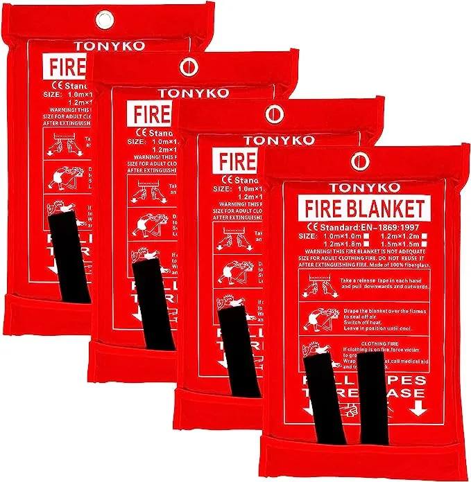 TONYKO Emergency Fire Blankets, Flame Retardant Protection and Heat Insulation Designed for Kitchen,Fireplace,Grill,Car,Camping