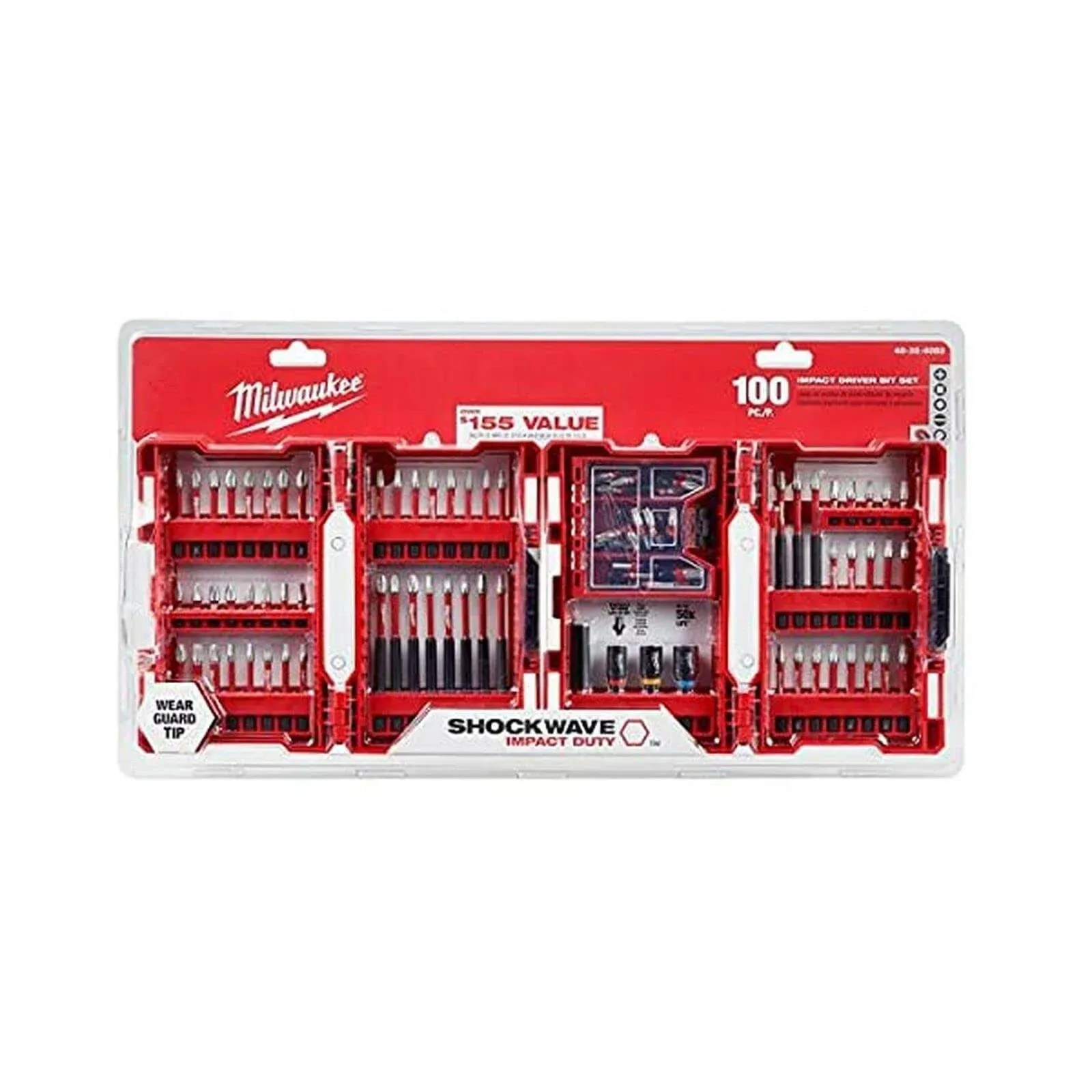 Milwaukee Drill and Driver Bit Set Shockwave Impact Duty Alloy Steel 100 Piece