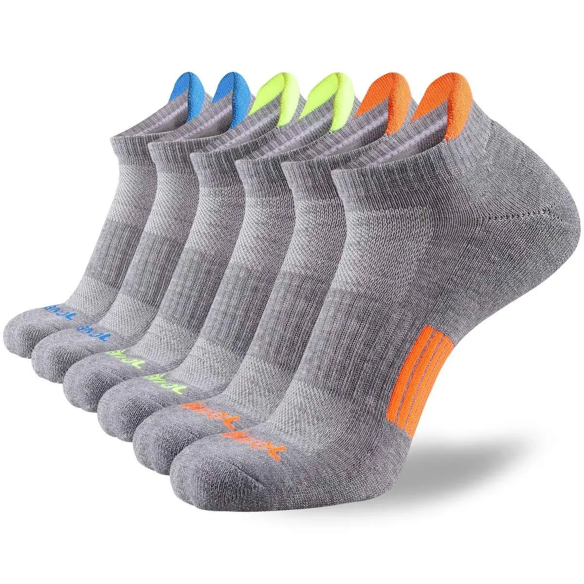 JOYNÉE Men’s Athletic Socks Low Cut Cushion Running Socks Breathable Comfort for Sports 6 Pack