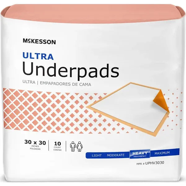 McKesson Ultra Heavy Absorbency Underpad, 30 x 36 inch 100/Case