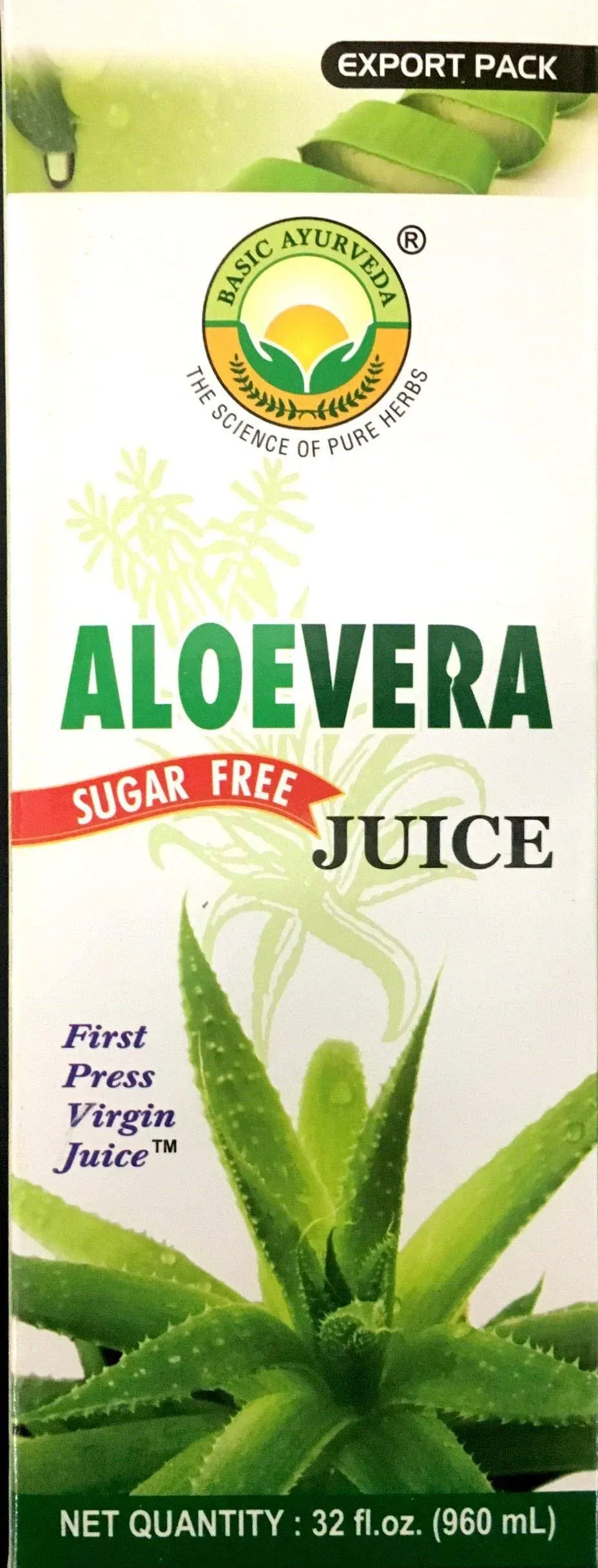 Basic Ayurveda Aloe Vera Juice Sugar Free 960 ml