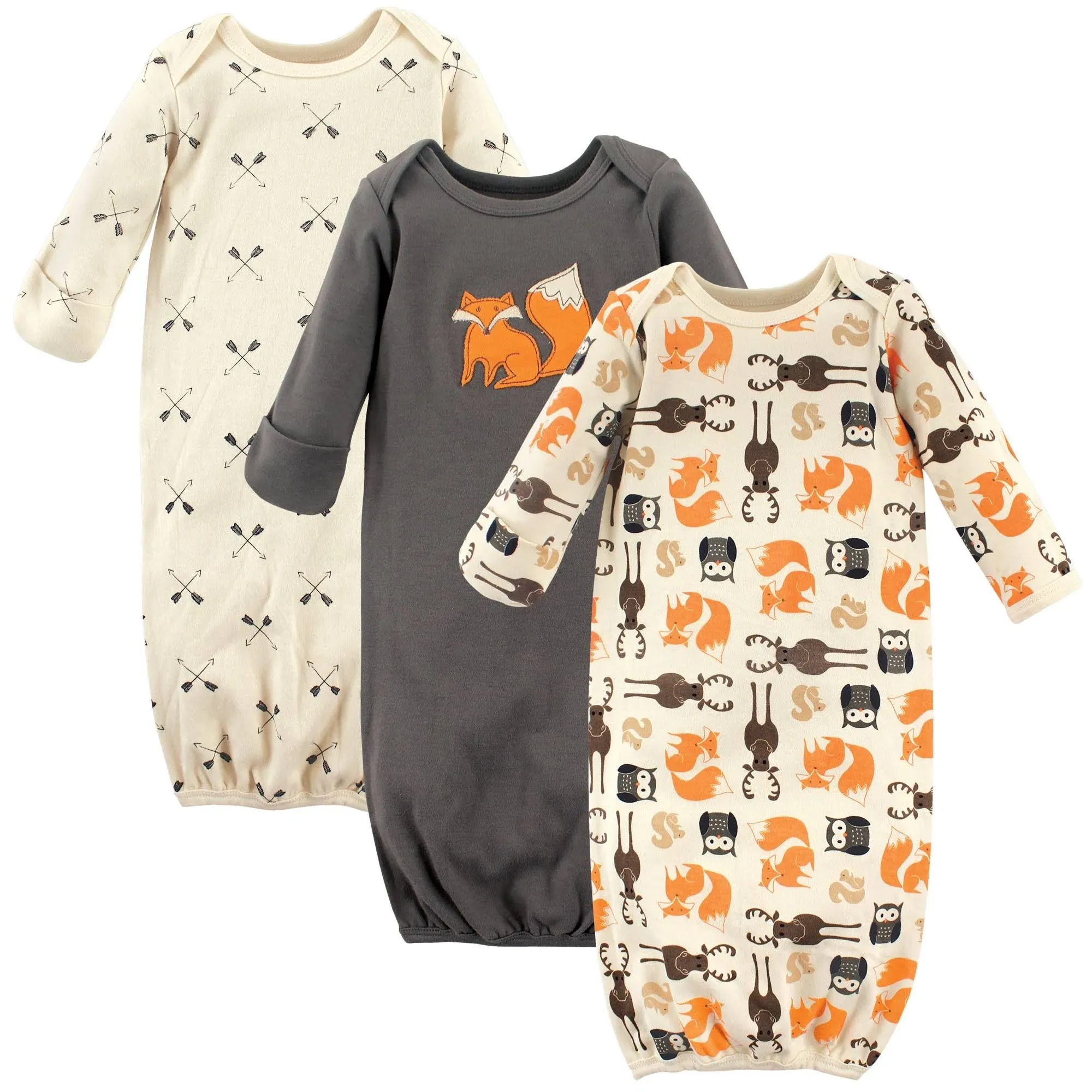 Hudson Baby Infant Boy Cotton Gowns, Forest, Preemie/Newborn