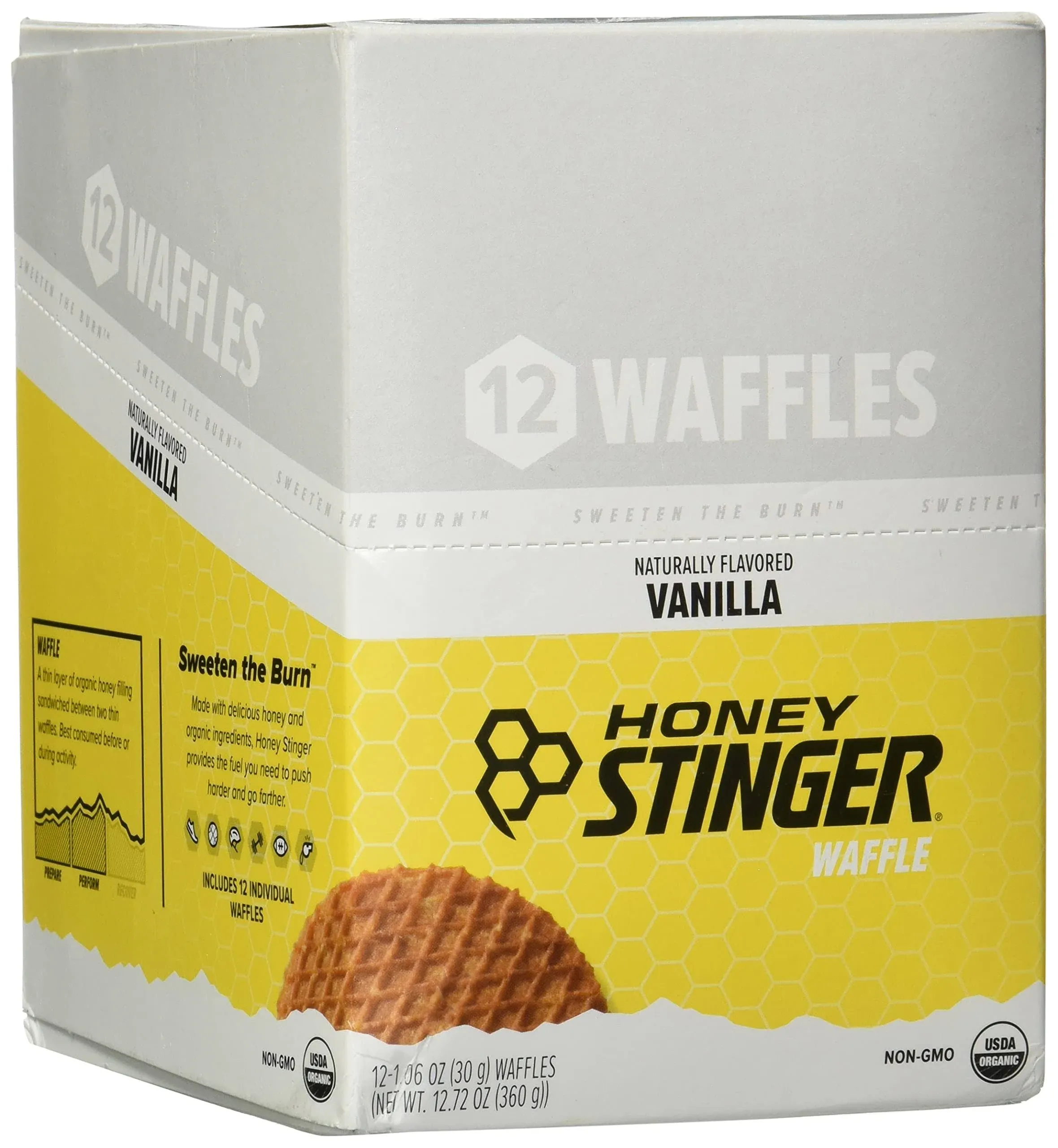 Honey Stinger Organic Honey Waffle | Energy Stroopwafel for Exercise, Endurance and Performance | Sports Nutrition for Home & Gym, Pre and Post Workout | Box of 16 Waffles, 16.96 Ounce (Pack of 16)