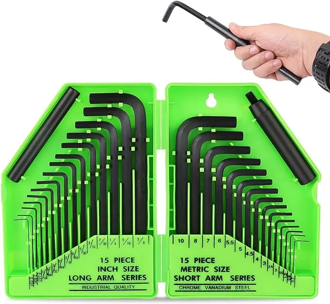 SWANLAKE 32PCS Hex Key Set, Allen Wrench Set Inch/Metric MM(0.7mm-10mm) SAE(0.028"-3/8)