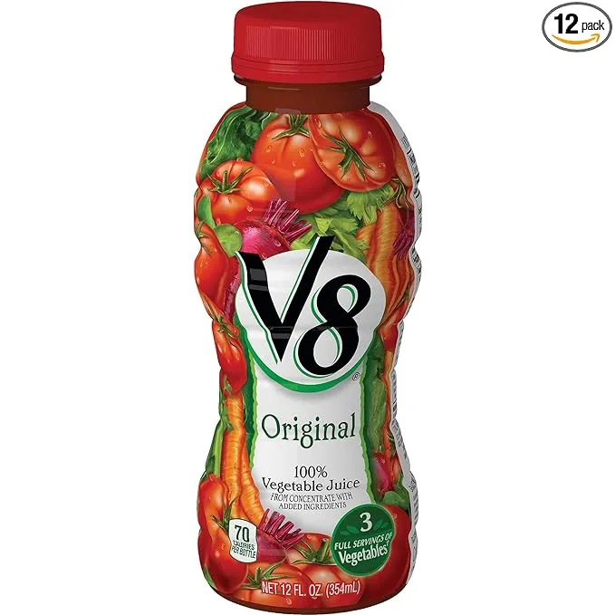 V8 Vegetable Juice, 12 Fluid Ounce -- 12 per Case.