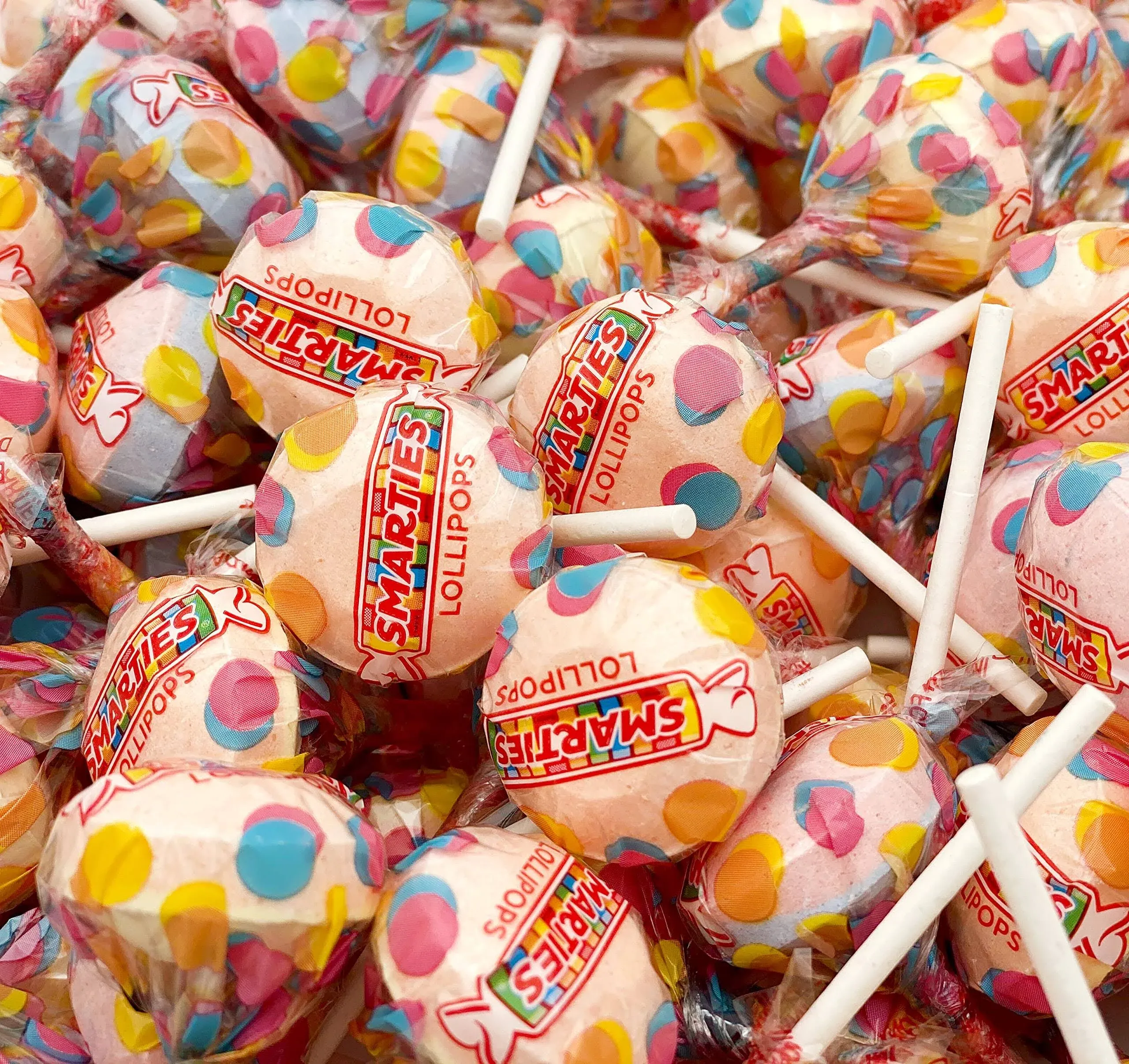 Smarties Lollipops Original Flavor - Bulk Pack 2 Pounds (About 100 Count) - Vegan-Friendly Hard Candy