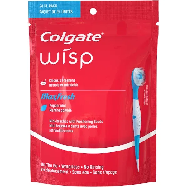 Colgate Max Fresh Wisp Disposable Mini Travel Toothbrushes