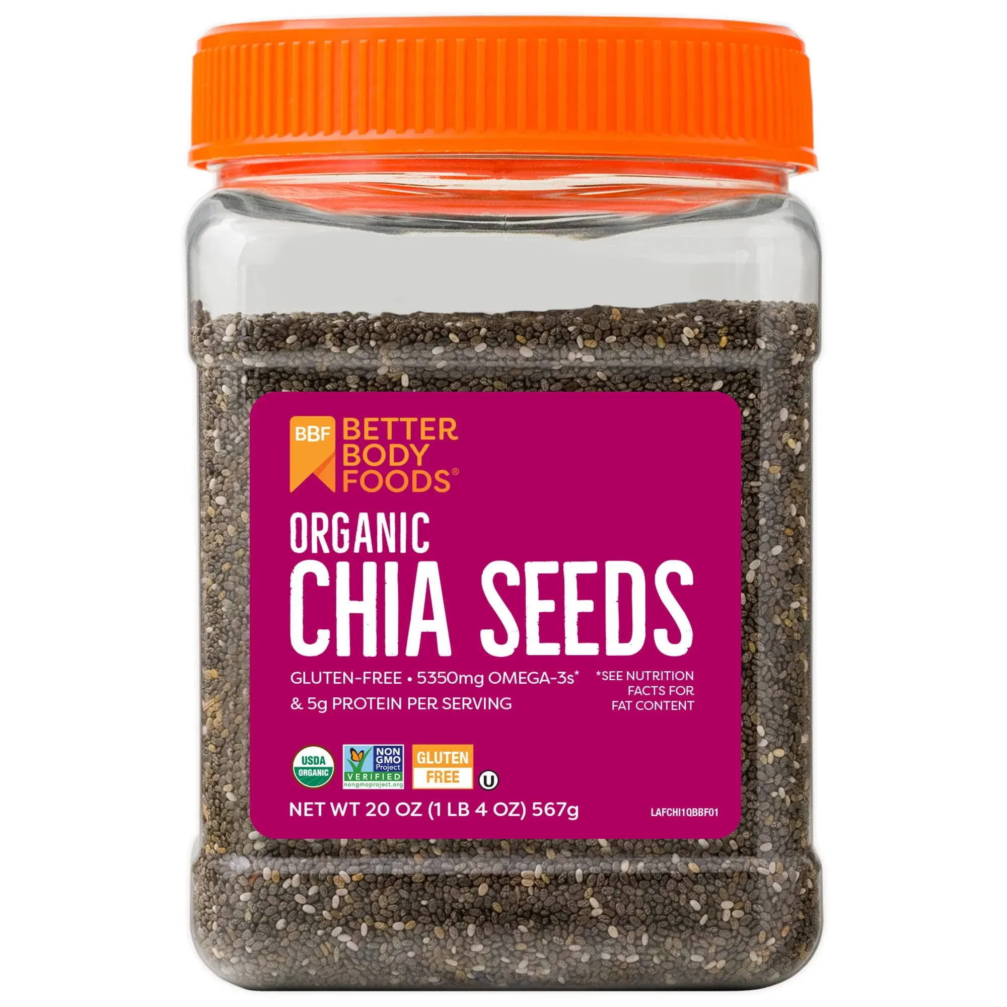 BetterBody Foods Organic Chia Seeds Omega-3